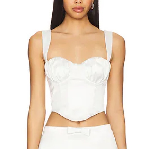 $219 NWT White For Love And Lemons “Nelly” Corset Top Sz Small - Picture 1 of 13